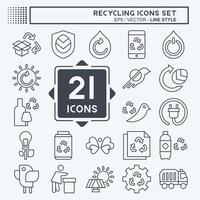 ícone conjunto reciclando. relacionado para Educação símbolo. linha estilo. simples Projeto ilustração vetor