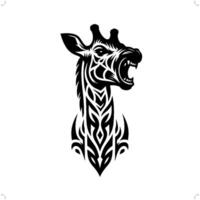 girafa dentro moderno tribal tatuagem, abstrato linha arte do animais, minimalista contorno. vetor