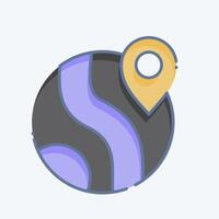 ícone geo localização. relacionado para navegação símbolo. rabisco estilo. simples Projeto ilustração vetor