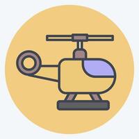 ícone helicóptero. relacionado para navegação símbolo. cor companheiro estilo. simples Projeto ilustração vetor