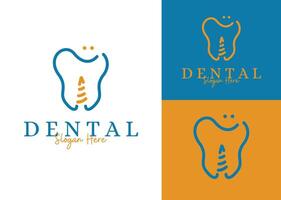 abstrato dental com dente decair enquanto sorridente dentista logotipo Projeto vetor