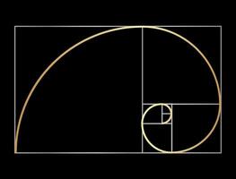 Fibonacci ou dourado Razão Preto fundo ilustração vetor