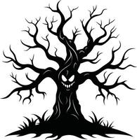 uma assustador silhueta do uma assustador árvore vetor