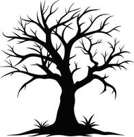 uma Preto e branco silhueta do uma morto árvore vetor