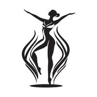 dança logotipo estúdio Projeto ginástica classe Projeto isolado em branco vetor