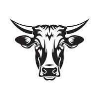 vaca cabeça logotipo, Preto e branco vaca vetor