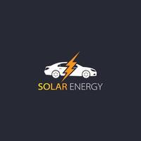 elétrico carro, solar energia logotipo vetor