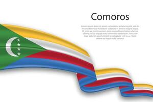 abstrato ondulado bandeira do Comores em branco fundo vetor