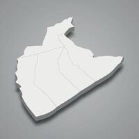 3d isométrico mapa do tozeur é uma governadoria do Tunísia vetor