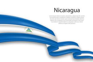 abstrato ondulado bandeira do Nicarágua em branco fundo vetor