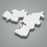 3d isométrico mapa do oromia é uma região do Etiópia vetor