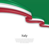 acenando fita com bandeira do Itália vetor