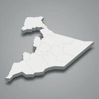 3d isométrico mapa do somali é uma região do Etiópia vetor