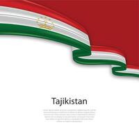 acenando fita com bandeira do tajiquistão vetor