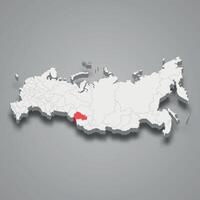 novosibirsk região localização dentro Rússia 3d mapa vetor