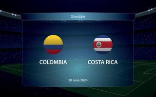 Colômbia vs costa rica. América futebol torneio 2024 vetor