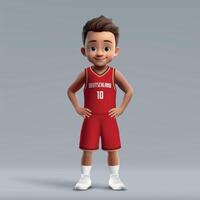 3d desenho animado fofa basquetebol jogador dentro Alemanha nacional equipe kit. vetor