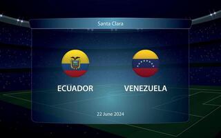 Equador vs Venezuela. América futebol torneio 2024 vetor