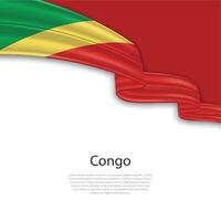 acenando fita com bandeira do Congo vetor