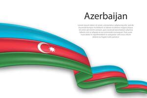 abstrato ondulado bandeira do Azerbaijão em branco fundo vetor