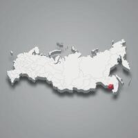 judaico região localização dentro Rússia 3d mapa vetor