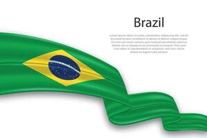 abstrato ondulado bandeira do Brasil em branco fundo vetor