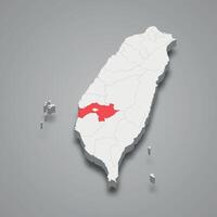 chiayi município divisão localização dentro Taiwan 3d mapa vetor