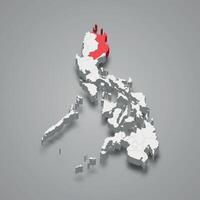 cagayan vale região localização dentro Filipinas 3d mapa vetor