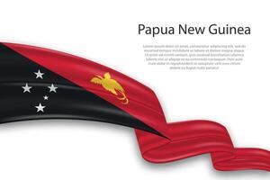 abstrato ondulado bandeira do papua Novo Guiné em branco fundo vetor