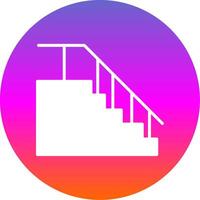 escadas glifo gradiente círculo ícone Projeto vetor