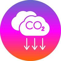 co2 glifo gradiente círculo ícone Projeto vetor