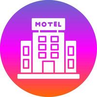 motel glifo gradiente círculo ícone Projeto vetor