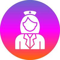 enfermeira glifo gradiente círculo ícone Projeto vetor