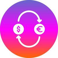 troca dinheiro glifo gradiente círculo ícone Projeto vetor