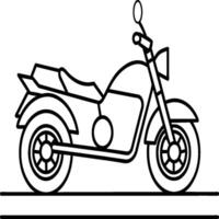 mão desenhado motocicleta isolado em branco fundo coloração página vetor