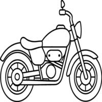 mão desenhado motocicleta isolado em branco fundo coloração página vetor