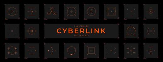 cyberpunk futurista hud Projeto elementos definir. vetor