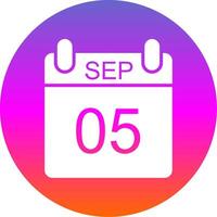 setembro glifo gradiente círculo ícone Projeto vetor