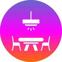 jantar mesa glifo gradiente círculo ícone Projeto vetor