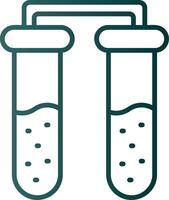 ícone de gradiente de linha de tubos de ensaio vetor
