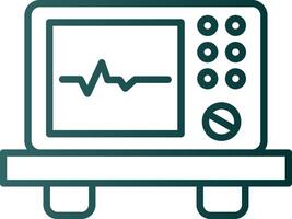 ecg dispositivo linha gradiente ícone vetor