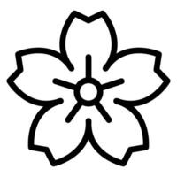 ícone de linha de flor de cerejeira vetor