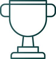 ícone de gradiente de linha de troféu vetor