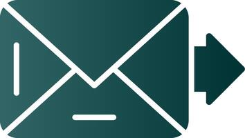 ícone de gradiente de glifo de e-mail vetor