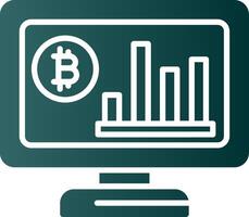 ícone de gradiente de glifo do mercado de ações vetor