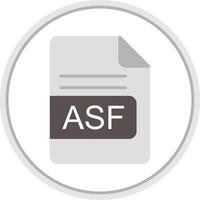 asf Arquivo formato plano círculo ícone vetor