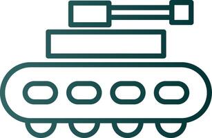 ícone de gradiente de linha de tanque vetor