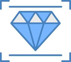 diamante linha preenchidas azul ícone vetor