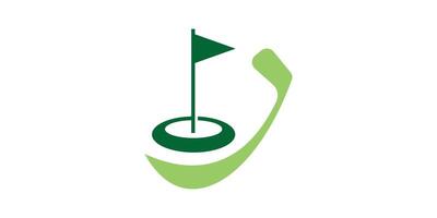 criativo logotipo Projeto para golfe esporte, esporte, bandeira, balanço, logotipo Projeto modelo ícone, , símbolo, criativo ideia. vetor