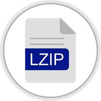 lzip Arquivo formato plano círculo ícone vetor